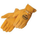Golden Grain Cowhide Double Palm Driver Glove with Kevlar Thread